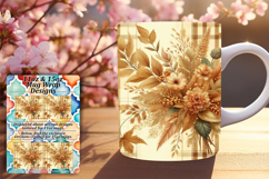 Dynamic 11oz Mug Wrap Png Design , Autumn Flower Product Image 1
