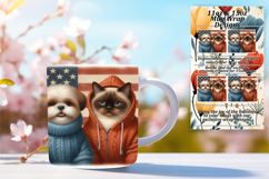 Chic 11oz Mug Wrap Png Design , Dog and cat Product Image 1