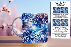 Artistic 15oz Mug Wrap Png Design , Watercolor Patter Product Image 1
