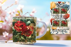 Glittery Flower Mug Wrap Sublimation 11oz 15oz Product Image 1