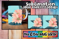 Breathtaking style sublimation 11oz 15oz mug wrap, Flower Product Image 1