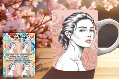 Chic 11oz Png Mug Wrap Template , Beauty Woman Product Image 1