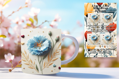 Lovely 15oz Mug Wrap Png Design , 3D Flower Product Image 1
