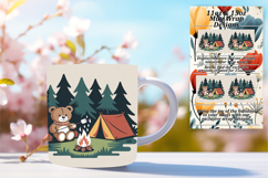 Luxurious 11oz Mug Wrap Png Design , Cute Bear Product Image 1