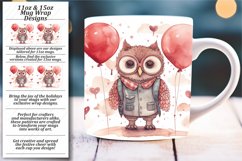 Romantic Mug Wraps: Boho Watercolor Valentine's Animals Product Image 1