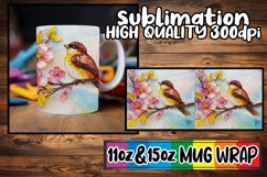 Luminous afternoons 11oz 15oz sublimation wrap, 3D Bird Product Image 1