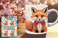 Unique 11oz Mug Wrap Png Artwork , Valenines Animals Product Image 1