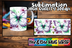 Sweet nostalgia 11oz 15oz mug wrap, Butterfly Product Image 1