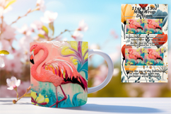 Charming 15oz Mug Wrap Png Template , Flamingo Product Image 1