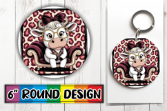 Radiant Round Car Coaster Magic, Cute Cow Product Image 1