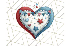 Patriotic Scandinavian Rainbow Clipart PNG, 4th Of July Png Product Image 3