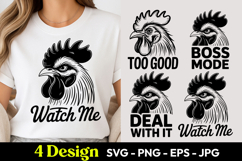 Rooster Watch Me Boss Mode SVG PNG Product Image 1
