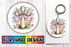 Enchanted Round Coasters Design, Cross and Bow Product Image 1