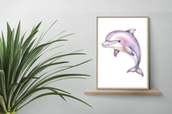 Cute Pink Dolphin Happy Marine Mammal Ocean PNG Summer Product Image 2