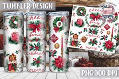 Sublimation Tumbler WRAP Christmas Design Quote Watercolor Product Image 1