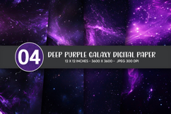 Deep Purple Galaxy Digital Paper Product Image 1