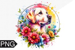 Dog Flowers Sublimation - Dog Clipart PNG Design Product Image 1