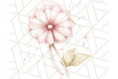 Pastel Pink Easter Bunny Egg and Flowers Clipart PNG Product Image 4