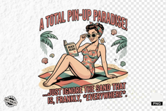 Funny Vintage Summer Beach Girl Clipart Product Image 1
