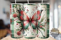 Christmas Butterfly Sublimation - 20 Oz Skinny Tumbler Product Image 1