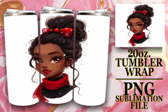 Radiant memories 20oz tumbler wrap, Xmas Girl Product Image 1