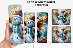 Snowman Skinny Tumbler 20oz Wrap Design, Christmas Tumbler Product Image 1