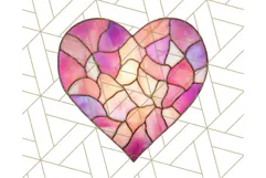 Stained Glass Heart PNG Clipart in Pastel and Bright Colors Product Image 3