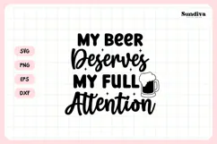 Funny Beer Coaster Quote SVG | My Full Attention Product Image 3