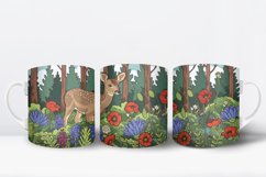 Watercolor Deer Coffee Mug Wrap Design |Coffee Mug PNG Product Image 2