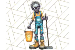 Bold Zombie Clipart PNG, Creepy Halloween Clip Art Product Image 3