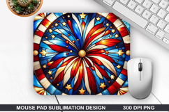 Fireworks Mouse Pad Sublimation, 4th Of July Mouse Pad PNG Product Image 1