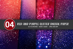 Red and Purple Glitter Digital Paper Product Image 1