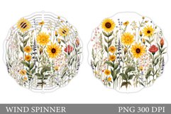 Wildflowers Wind Spinner. Flowers Wind Spinner Design Product Image 1
