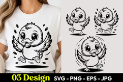 Happy Flying Chick SVG PNG Product Image 1