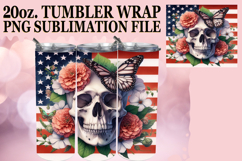 Inspiring vibes 20oz tumbler wrap, Skull USA Product Image 1