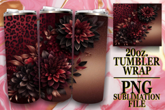 Happy Hearts 20oz tumbler wrap, Leopard Prints Product Image 1