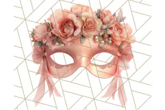 Vintage Garden Masquerade Floral Eye Mask PNG Clipart Product Image 3
