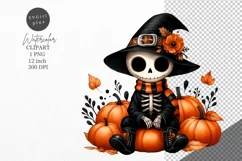 Halloween clipart, Skeleton clipart, Autumn clipart Product Image 1