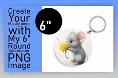 Watercolor Mouse Spring Floral Round Design PNG Product Image 1