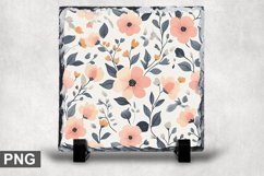 Pastel Flowers Square Sublimation Slate Design Product Image 1