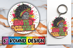 Blissful Keychain Circle Style, Black Woman Product Image 1