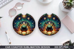 Cauldron Car Coaster Sublimation |Halloween Coaster PNG Product Image 1