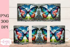 Magical butterfly mug wrap PNG design for sublimation Product Image 3