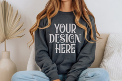 Dark Heather Gildan 18000 Sweatshirt Model Mockups Product Image 1
