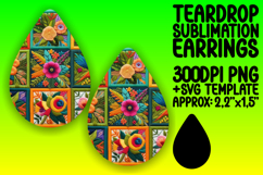 Chic Teardrop Design PNG for Sublimation , Patchwork Product Image 1