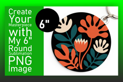 Bright Round Design Keychain Template , Flowers Product Image 1