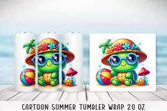 Summer cartoon Tumbler Wrap|PNG, 20 oz. Product Image 4