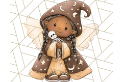 Halloween Fairy Clipart PNG, Spooky Cute Character Art Product Image 3