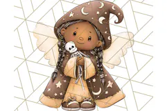 Halloween Fairy Clipart PNG, Spooky Cute Character Art Product Image 3