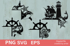 SVG corners, SVG door corners, SVG marine corners, SVG sea, Product Image 1